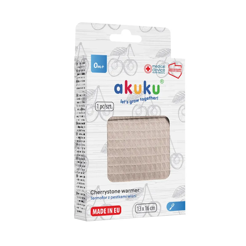 AKUKU A0633 Termofor Z Pestkami Wiśni 13x16 cm Beż