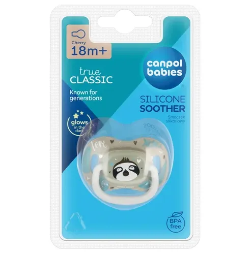 CANPOL 34/935 Smoczek Uspokajający SILIKONOWY18 M+ Okrągły EXOTIC ANIMALS Leni