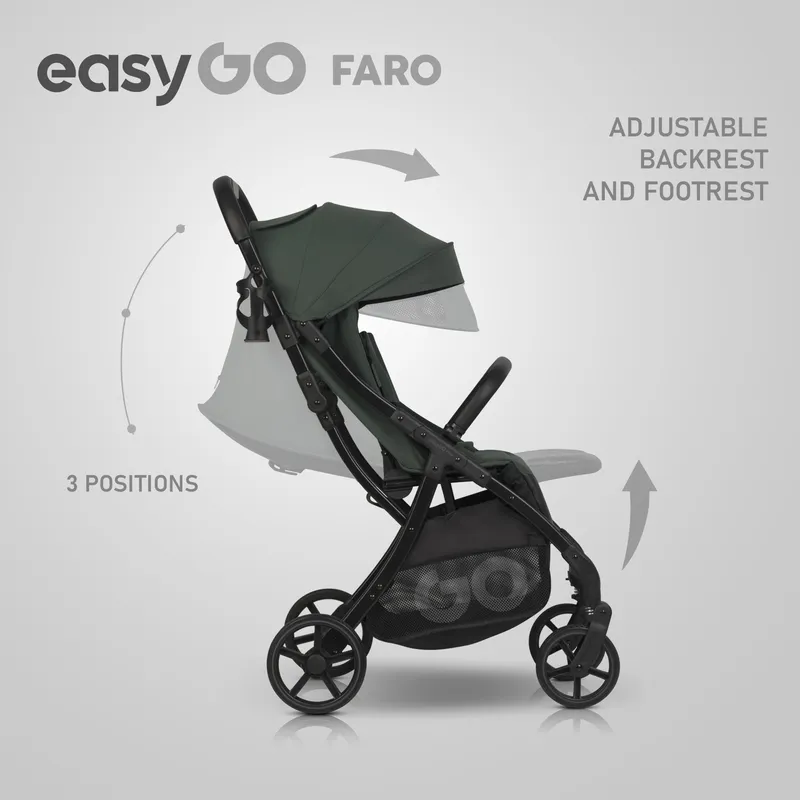 EASY GO Wózek Dziecięcy FARO SAGE GREEN