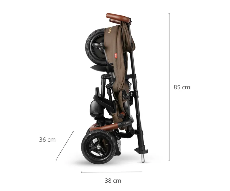 MILLY MALLY 6299 Qplay Rowerek Trójkołowy Rito Deluxe Rubber Brown