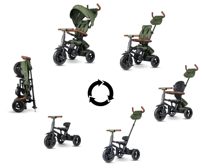 MILLY MALLY 6298 Qplay Rowerek Trójkołowy Rito Deluxe Rubber Olive