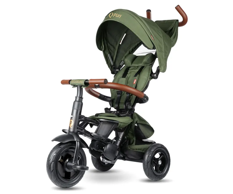 MILLY MALLY 6298 Qplay Rowerek Trójkołowy Rito Deluxe Rubber Olive