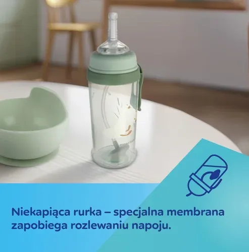 CANPOL 56/510_GRE Bidon Niekapek Z Rurką I Odważnikiem 350ml GOOSE