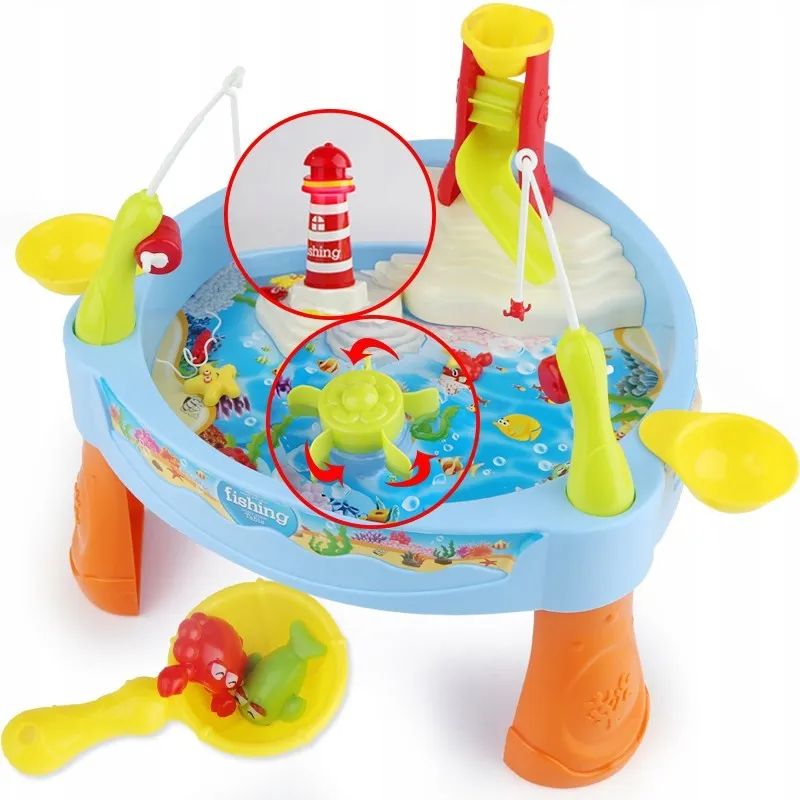 WOOPIE 29658 Stół Wodny Gra Łowienie Rybek Światło Dźwięk + 24