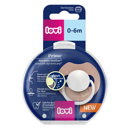 LOVI 34/436 Smoczek Silikonowy Dynamiczny Prime 0-6M 1 szt Blush Glow