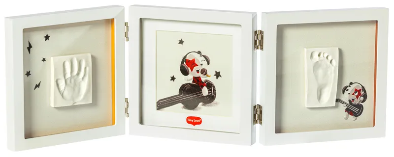 TINY LOVE CREATIONS TLC1660600 Potrójna Ramka Na Zdjęcie I Odcisk - Biała