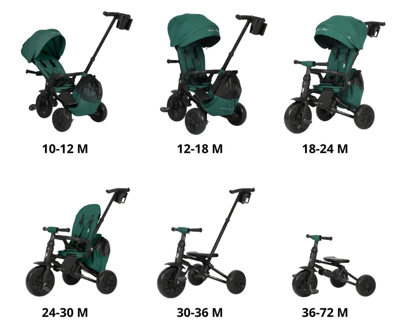 MILLY MALLY 6306 Qplay Rowerek Trójkołowy Nova Max Green