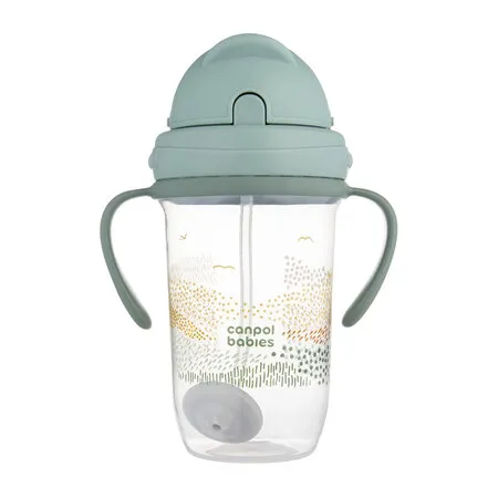 CANPOL 56/620_GRE Kubek Niekapek Z Rurką I Odważnikiem 270ml MOUNTAINS
