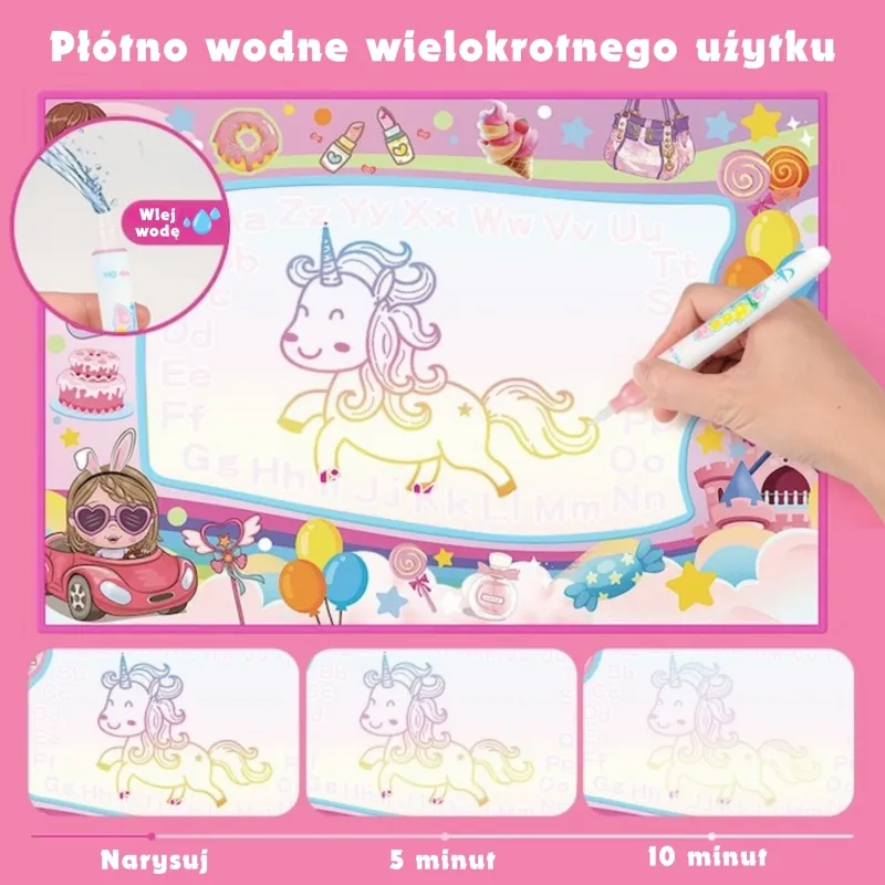WOOPIE 56096 Mata Wodna Do Malowania Jednorożec - Różowa