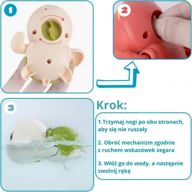 WOOPIE 55068 Żółwik Zabawka Do Kąpieli - Brązowy