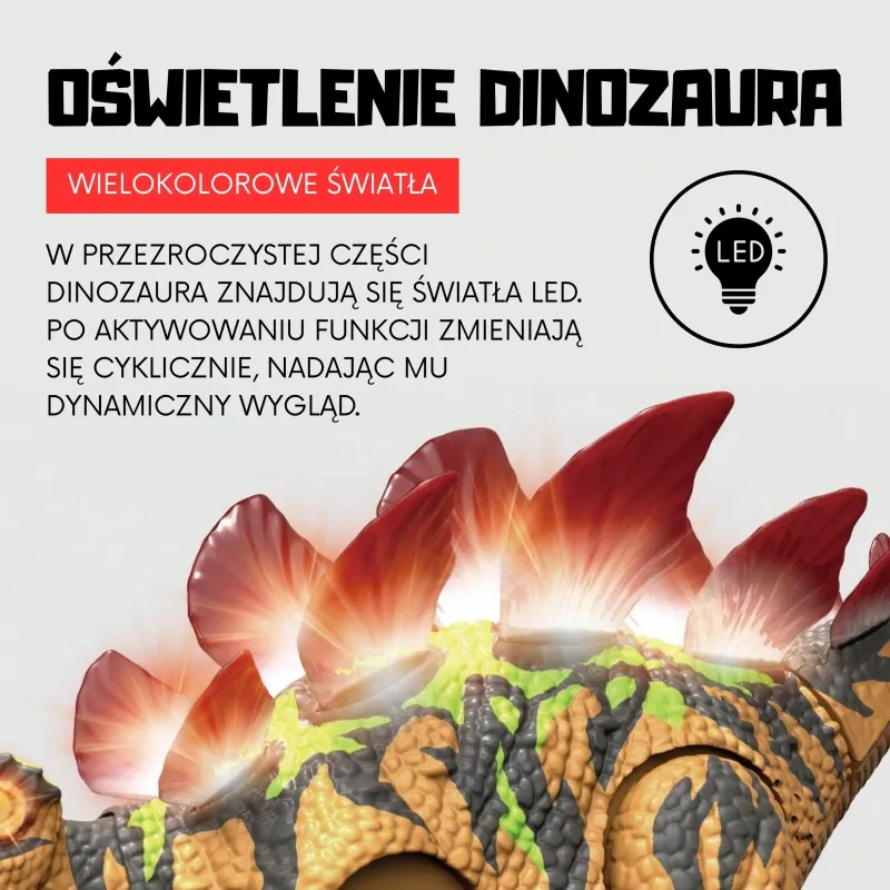 WOOPIE 53972 Zdalnie Sterowany Dinozaur Stegozaur