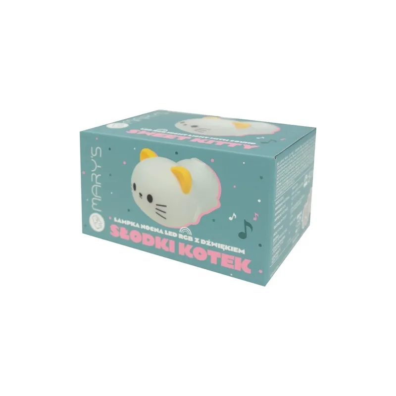 MARY'S MW61486 Lampka Nocna RGB Z Dźwiękiem Słodki Kotek