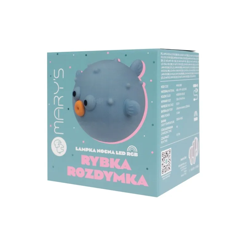 MARY'S MW61488 Lampka Nocna LED Rybka Rozdymka - Niebieska