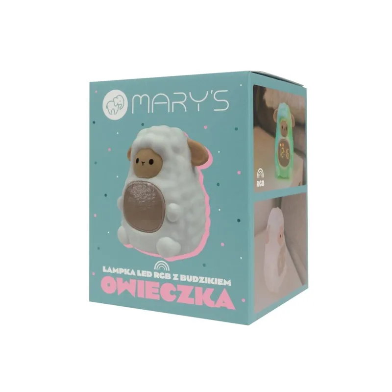 MARY'S MW61484 Lampka Nocna LED RGB Owieczka Z Budzikiem