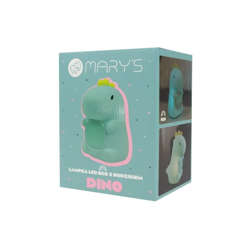 MARY'S MW61483 Lampka Nocna LED RGB Dino Z Budzikiem