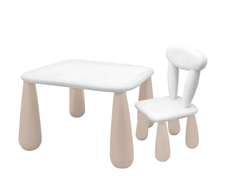 MALTEX SET LUNA CLASSIC Stolik Dla Dzieci + Krzesełko Biały/Beżowy