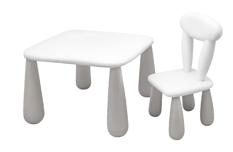 MALTEX SET LUNA CLASSIC Stolik Dla Dzieci + Krzesełko Biały/Szary