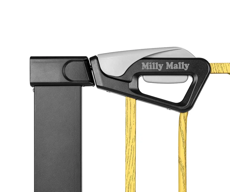 MILLY MALLY 6578 Bramka Zabezpieczająca - Barierka Na Schody Z Rozszerzeniem Guardy 104 Black Natural