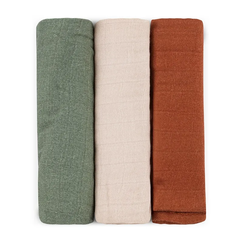 PETITE&MARS 415370 Zestaw Pieluszek Z Muślinu Bambusowego 3 szt 68x68 cm Earth Tones