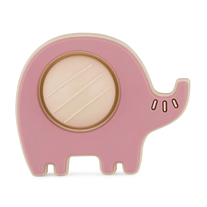 PETITE&MARS 608820 Silikonowa Zabawka Pop-Up Elephant Edwin Dusty Rose 6 m