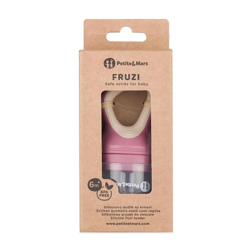 PETITE&MARS 581798 Silikonowy Gryzak Do Podawania Owoców Dla Niemowląt Fruzi Rose Sand 6 m