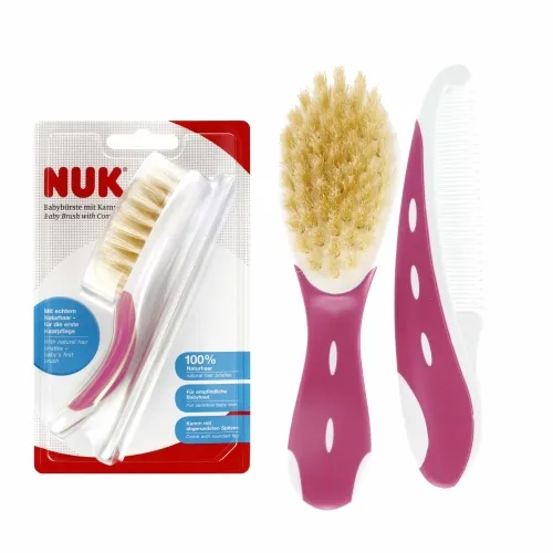 NUK 256236 Szczotka + Grzebyk Dla Niemowląt 528785 - Różowy