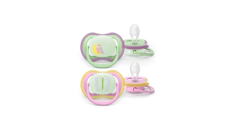 AVENT SCF376/29 Smoczek Air Night 6-18M 2 szt. Księżyc/Motyl