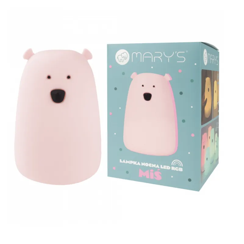 MARY'S MW20787 Lampka LED Miś Duży RGB+WW+RC Z Pilotem - Różowy