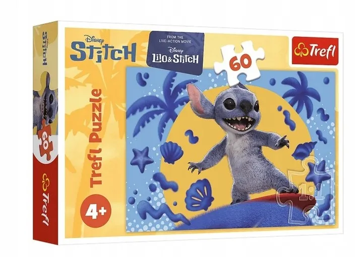 TREFL 17407 Puzzle 60 Dzień Ze Stitchem