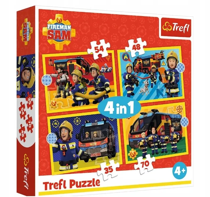TREFL 34348 Puzzle 4w1 Strażak Na Sygnale
