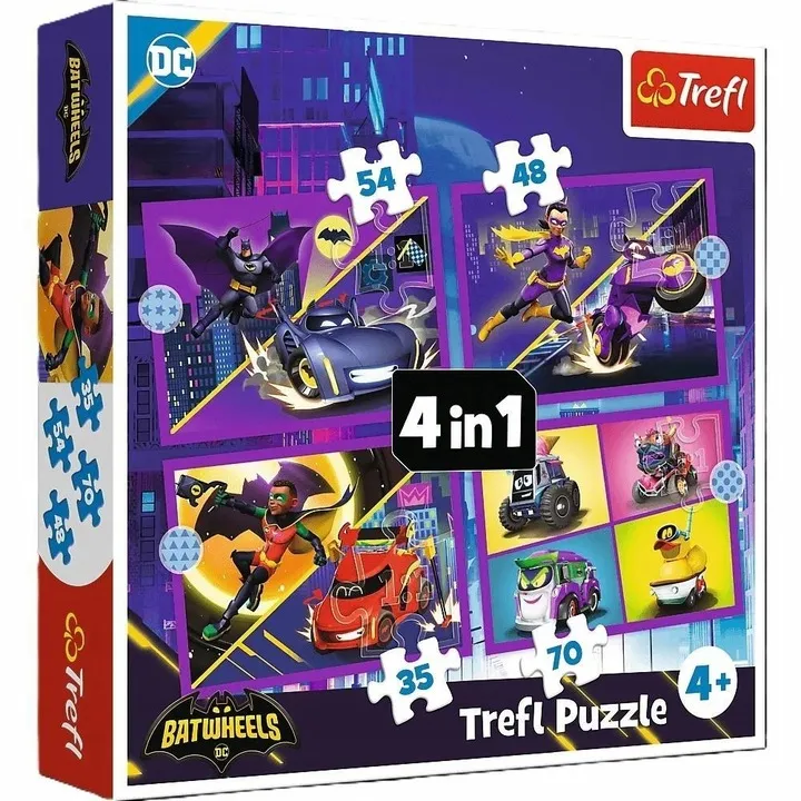 TREFL 34658 Puzzle 4w1 Poznaj Batwheels