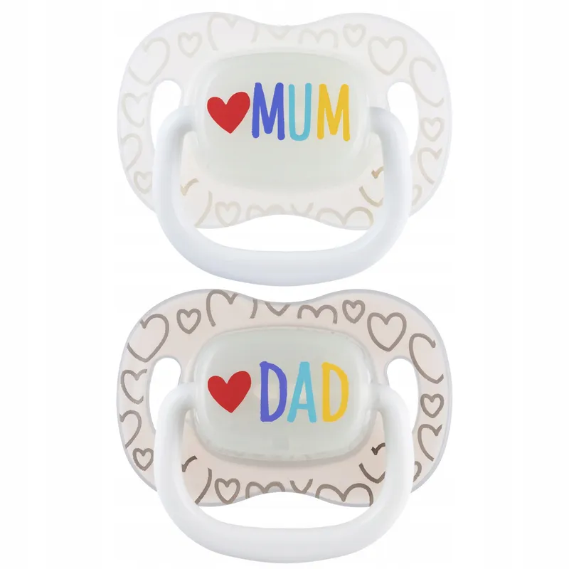 CANPOL 34/939 Smoczek Uspokajający Silikonowy Symetryczny 0-6M LoveMum&Dad 2 szt
