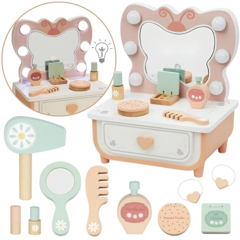 TOOKY TOY TP528 Drewniana Toaletka Motyl Akcesoria