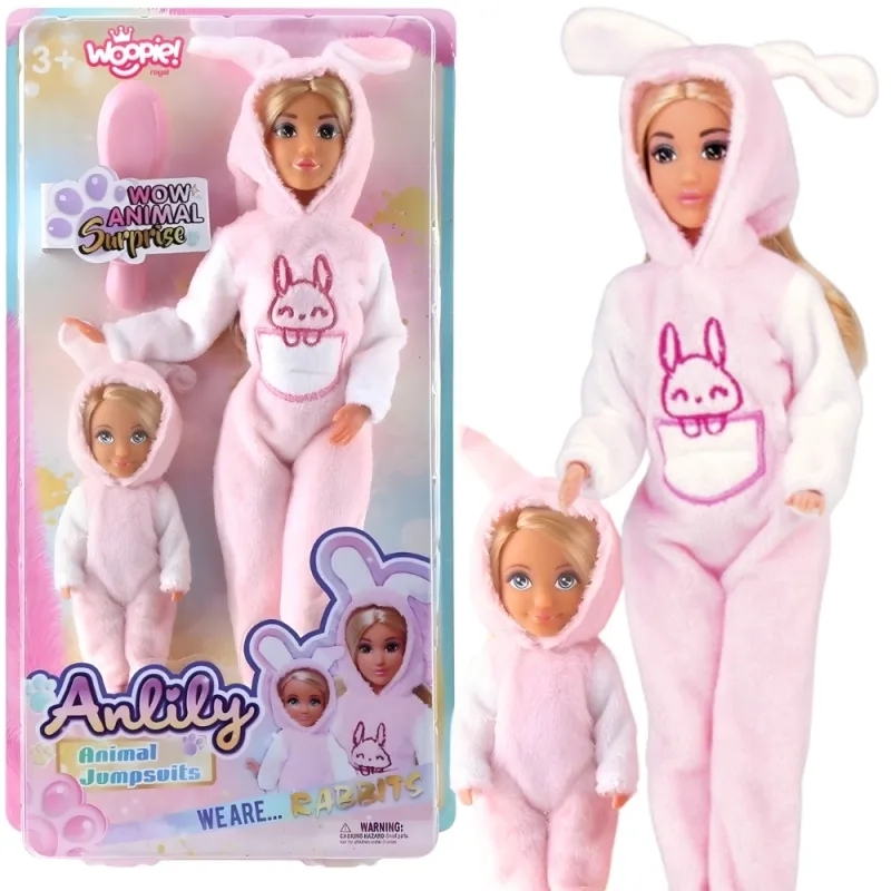 WOOPIE 58014 ROYAL Lalki Kombinezony Króliczki - Różowe