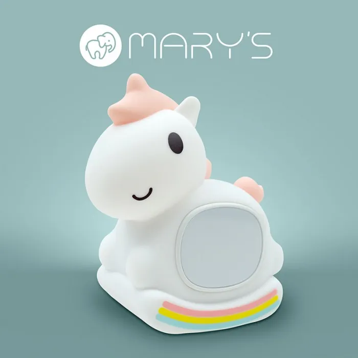 MARY'S MW61638 Lampka Nocna Z Budzikiem Jednorożec Na Biegunach