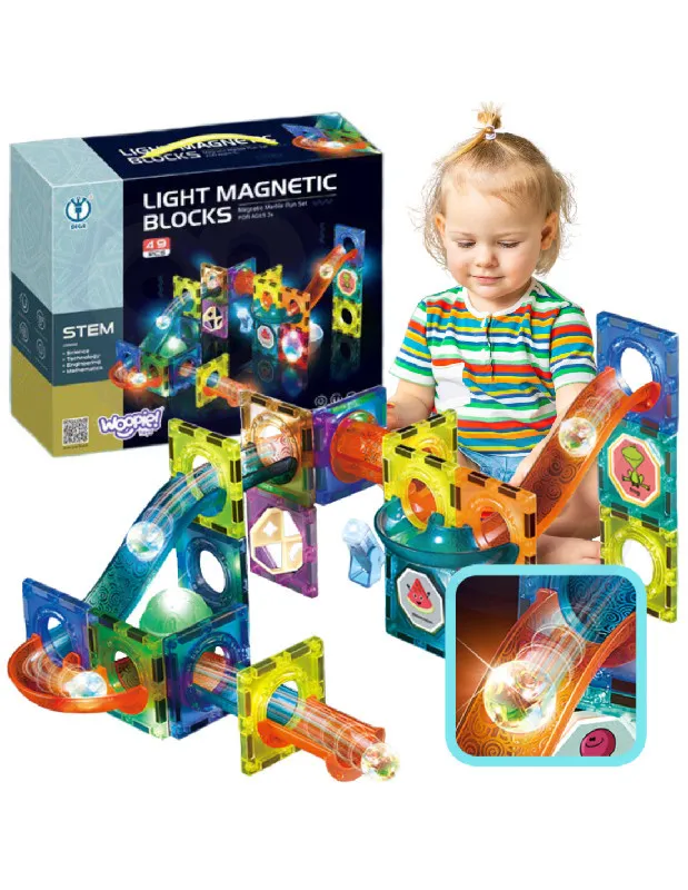 WOOPIE 40017 Magnetyczne Klocki Tor Świetlny 49 el