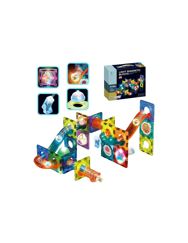 WOOPIE 40017 Magnetyczne Klocki Tor Świetlny 49 el