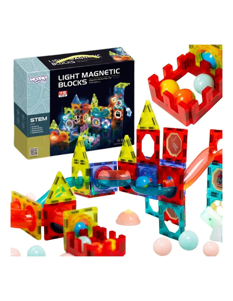 WOOPIE 40000 Magnetyczne Klocki Tor Świetlny 75 el