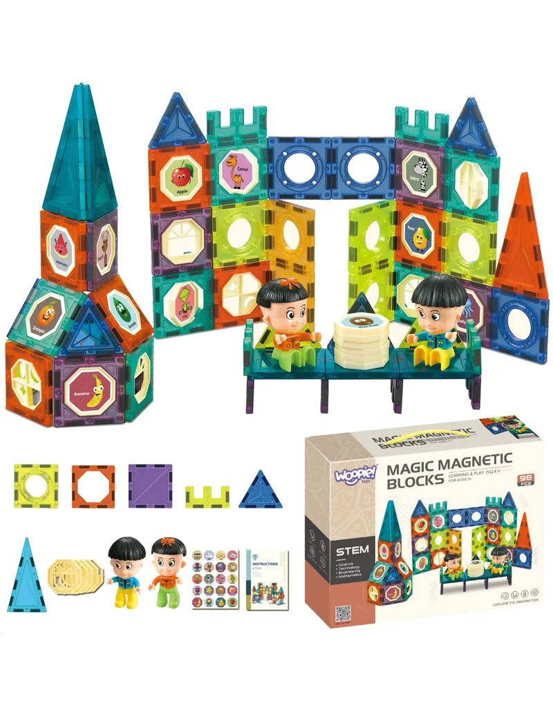WOOPIE 43056 Klocki Magnetyczne Zamek 98 el
