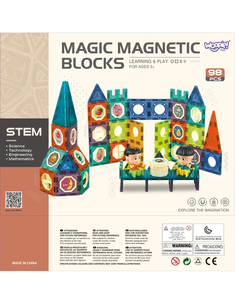 WOOPIE 43056 Klocki Magnetyczne Zamek 98 el