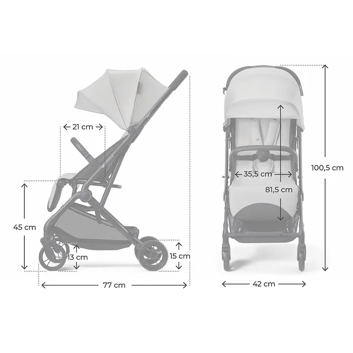 KINDERKRAFT Wózek Spacerowy INDY 3 Urban Grey