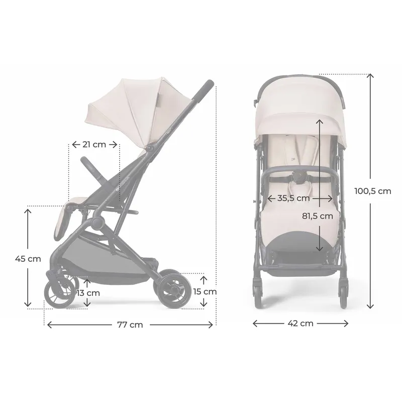 KINDERKRAFT Wózek Spacerowy INDY 3 Misty Beige