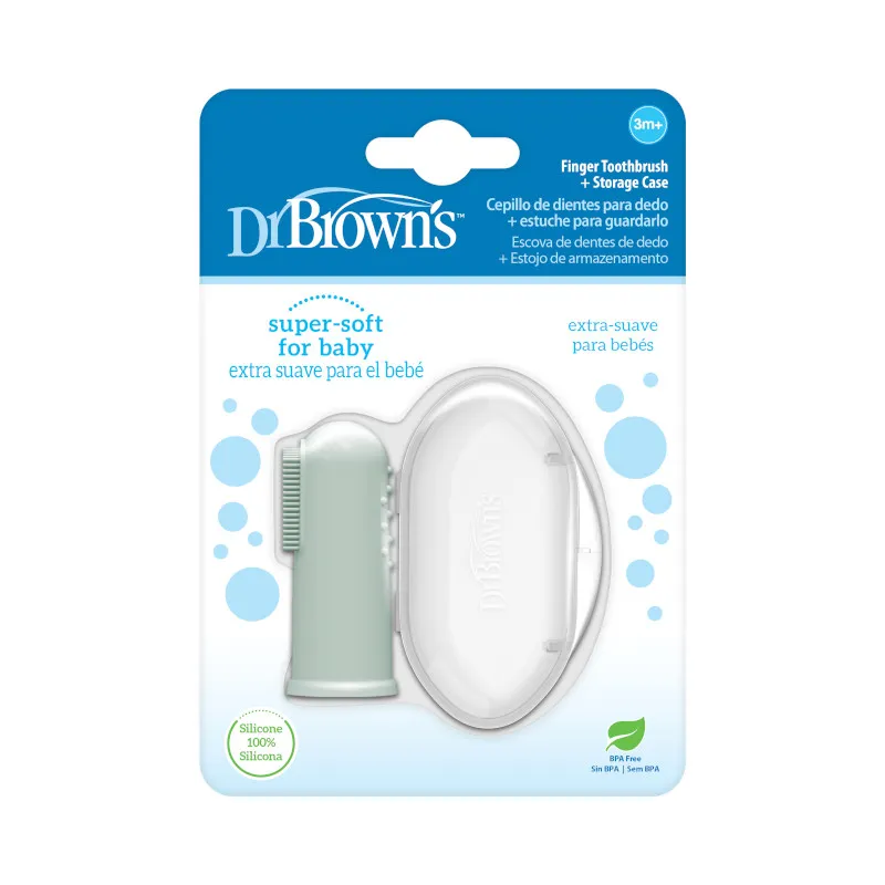 Dr.Browns HG126 Silikonowa Szczoteczka Do Czyszczenia Zębów Z Pudełkiem - Zielona