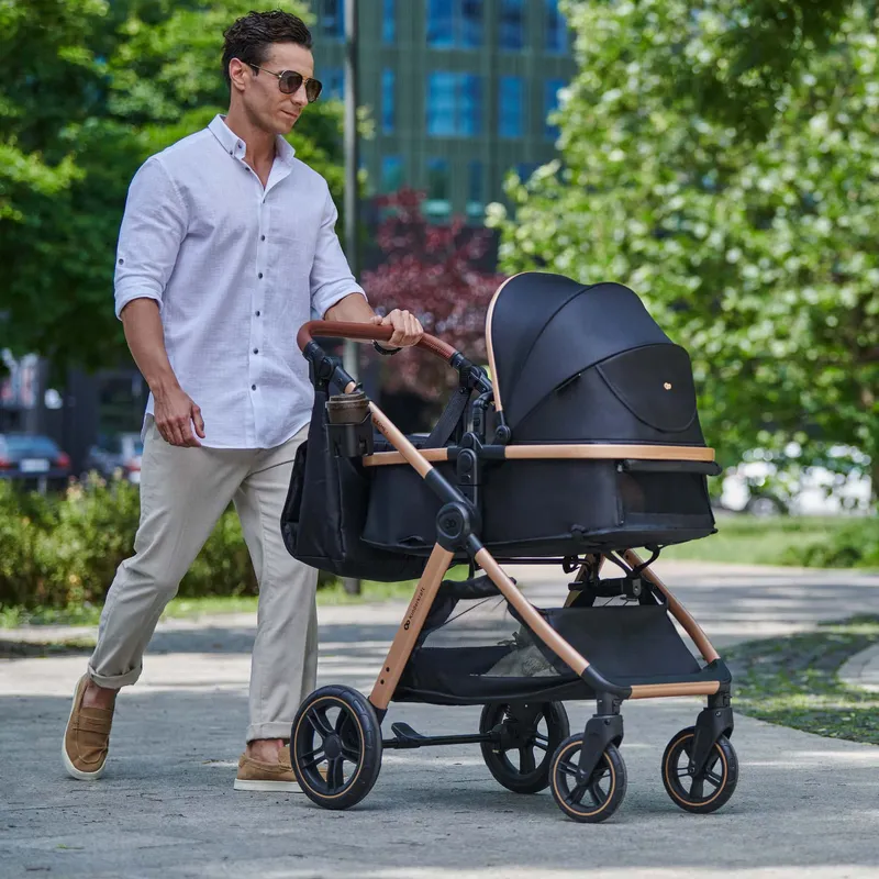 KINDERKRAFT Wózek Wielofunkcyjny ESME 3w1 Pure Black+MINK PRO 2