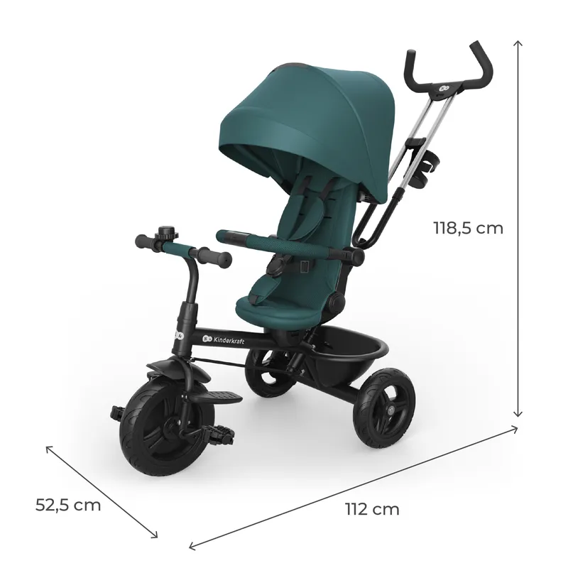 KINDERKRAFT Rowerek Trójkołowy ASTON 2 PLUS Green
