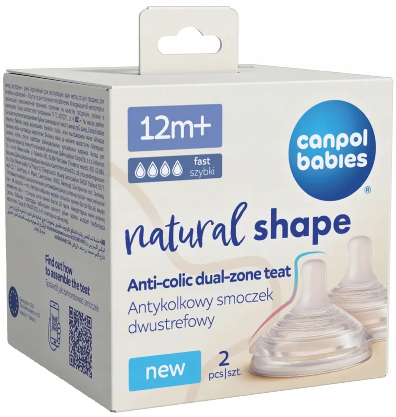 CANPOL 21/753 Smoczek Dwustrefowy Natural Shape 12 m + 2 szt