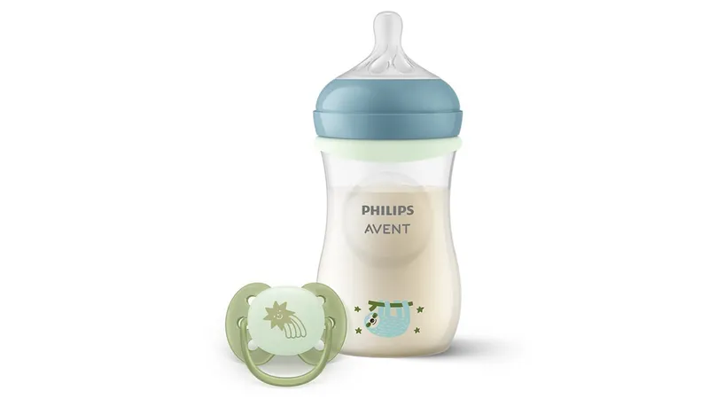 AVENT SCF838/17 Butelka Natural 260ml + Smoczek 0-6M Nighttime