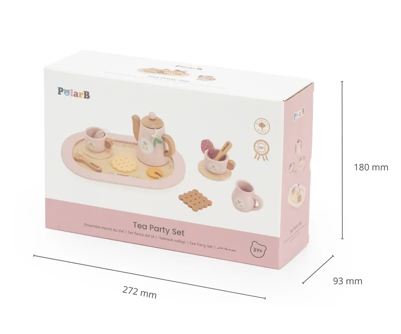 VIGA 44267 PolarB Drewniany Zestaw Do Kawy I Herbaty - Pink