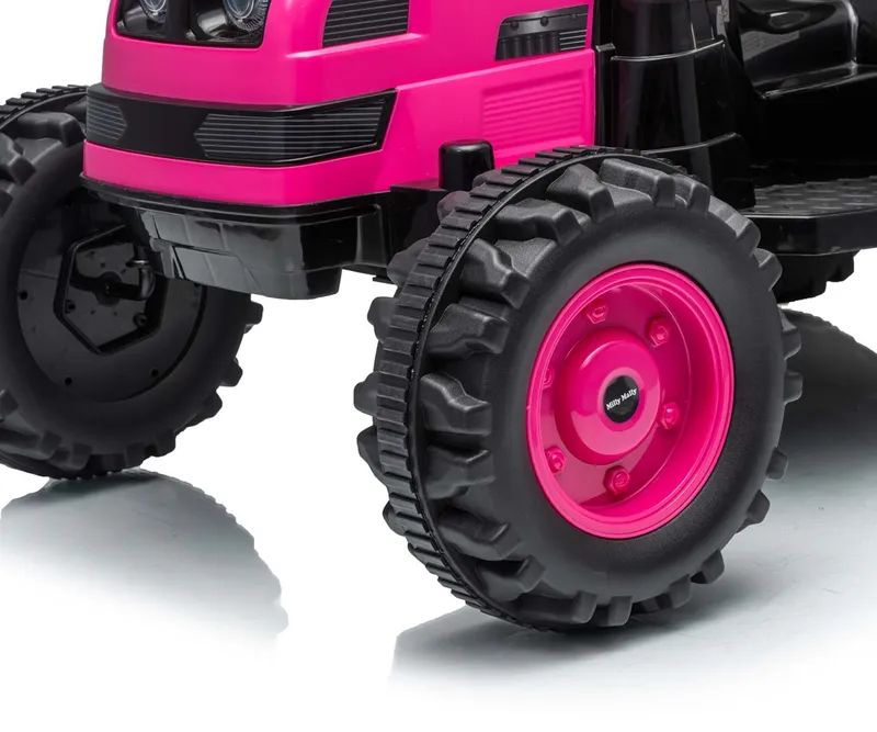 MILLY MALLY 6939 Pojazd Na Akumulator Traktor Z Przyczepą Farmer Pink