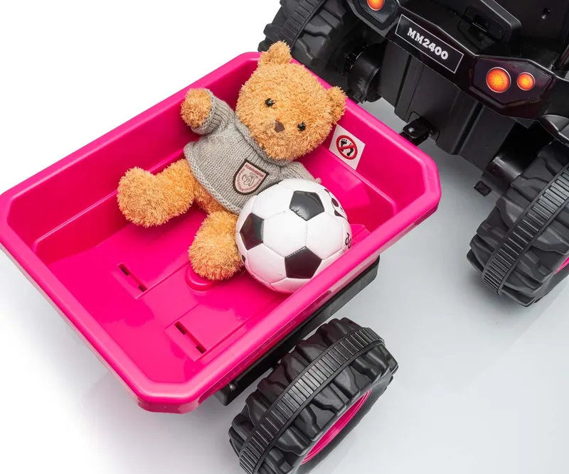 MILLY MALLY 6939 Pojazd Na Akumulator Traktor Z Przyczepą Farmer Pink